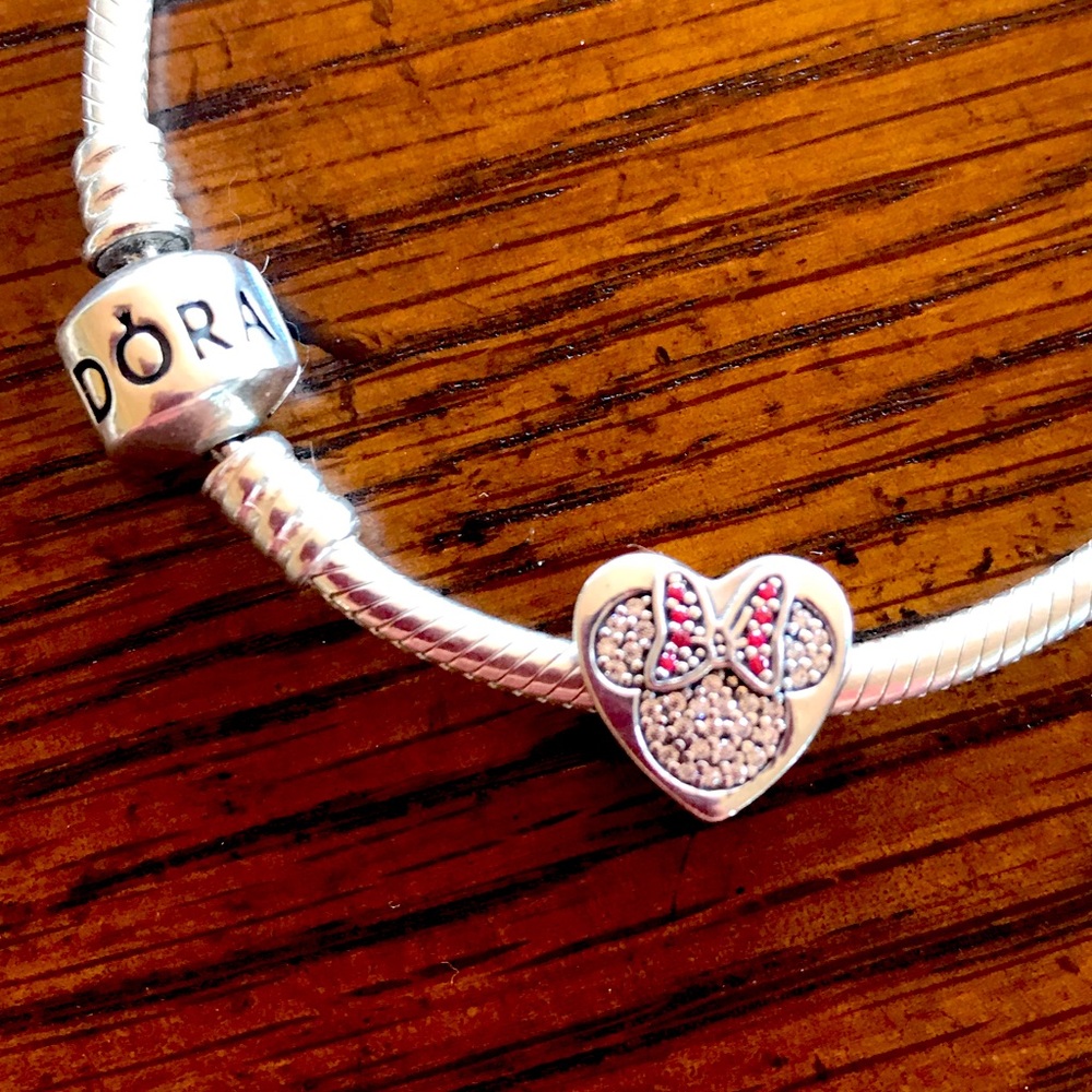 PANDORA Mickey and Minnie Disney Heart Charm